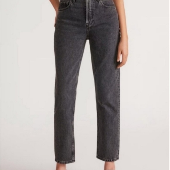 Everlane The Curvy 90's Cheeky Straight Ankle Jean Washed Black Button Fly Sz 33 - Picture 11 of 12